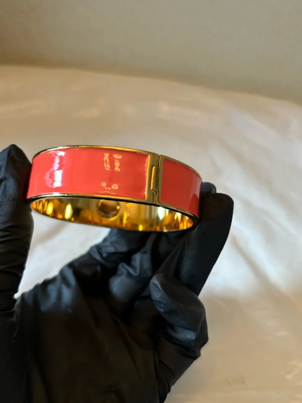 ❗️Sale❗️ ✨Kate Spade Coral Enamel Cuff with Gold Pyramid Stud✨ - Picture 8 of 13